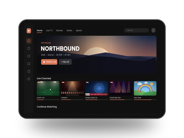 IPTV on iPad and Android tablet